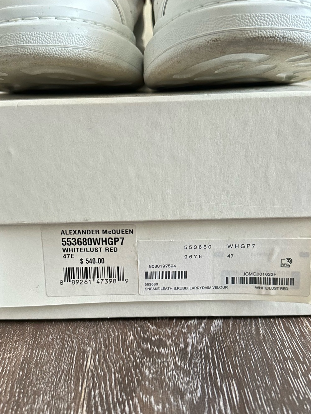 Alexander McQueen White Sneaker with Red Trim - Picture 12 of 14